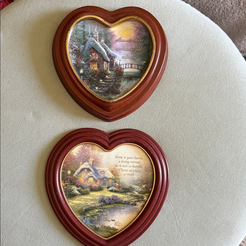 Thomas Kinkade heart-shaped framed wall decor set from The Bradford Exchange.